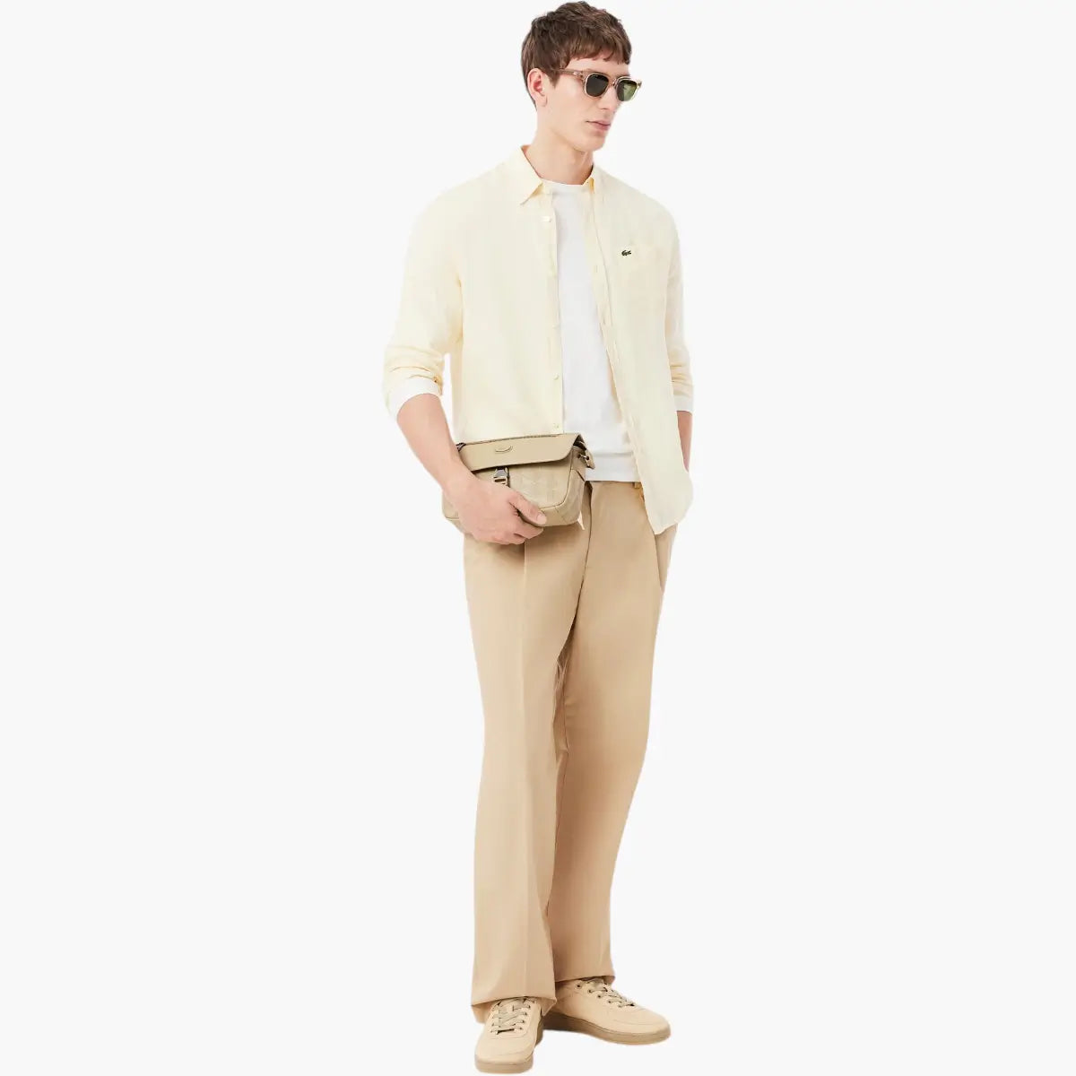 Lacoste Small Monogram Leather Flap Satchel | LEVISONS