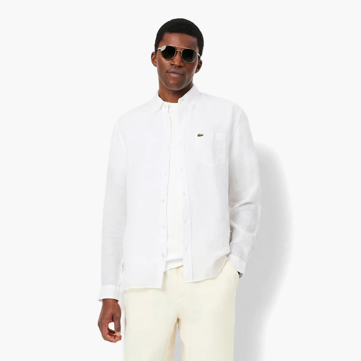 Lacoste Regular Fit Linen Shirt | LEVISONS