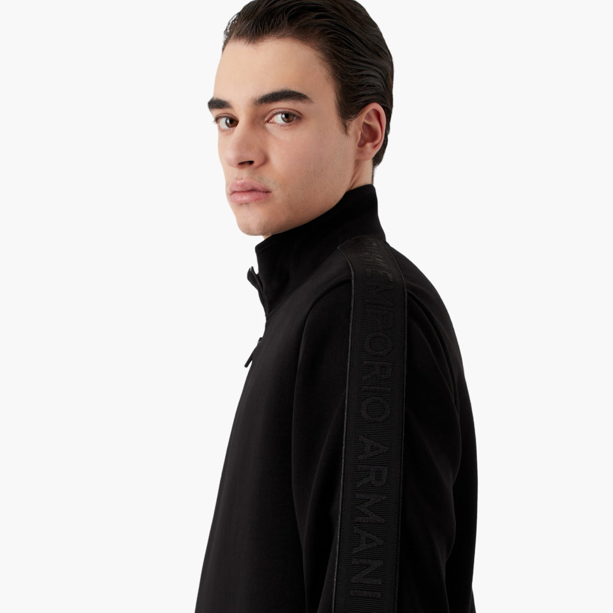Emporio Armani Double-Jersey Full-Zip Sweatshirt With Logo Tap | LEVISONS