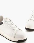 Emporio Armani Soft Leather Sneakers With Shiny Back | LEVISONS