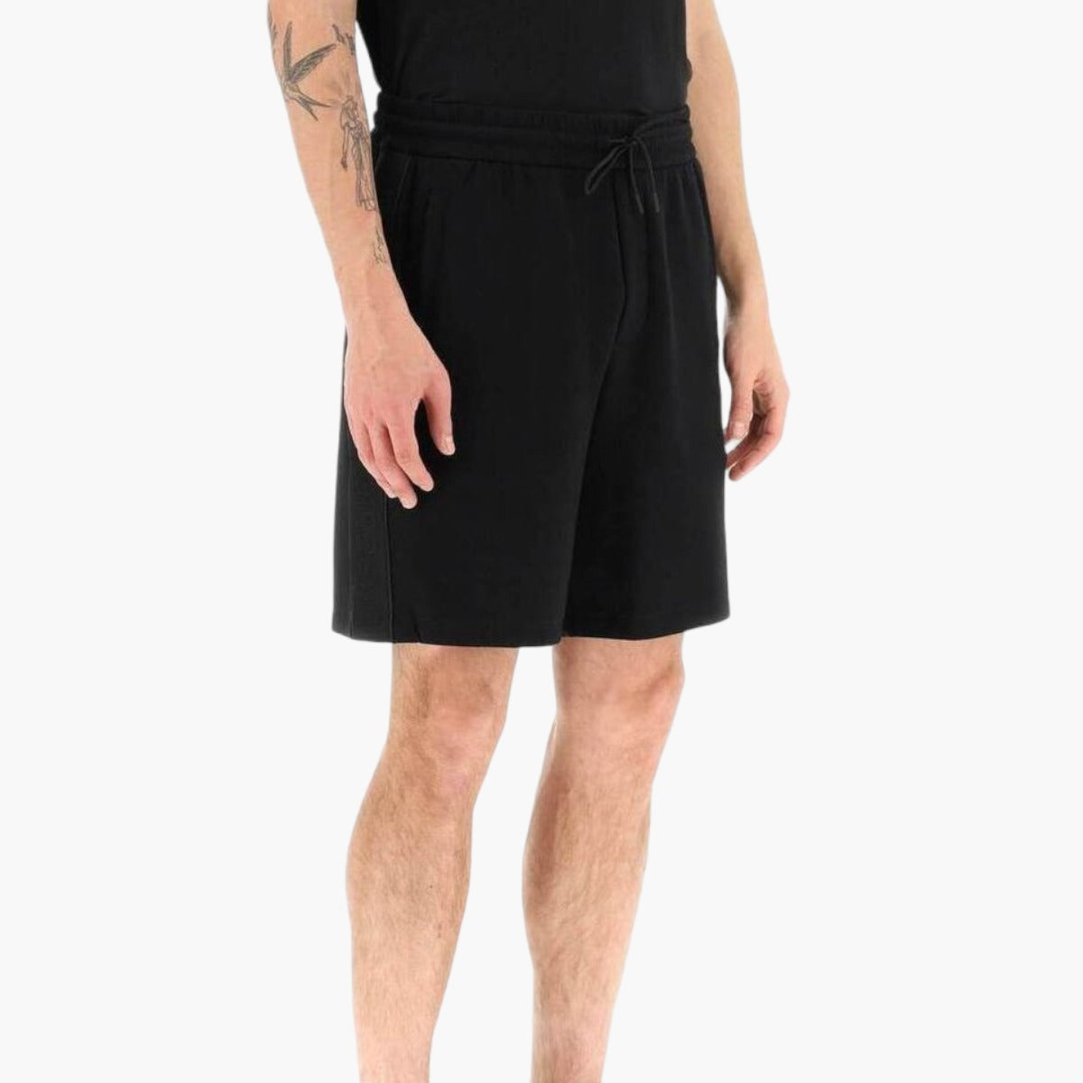 Emporio Armani Double Jersey Shorts With Logo Band | LEVISONS