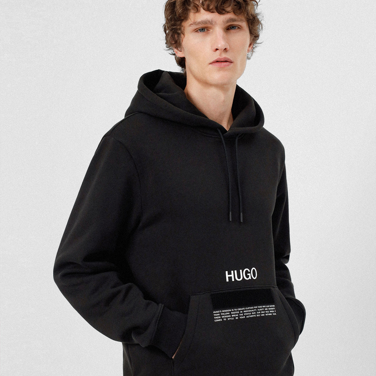 Hugo Manifesto-Logo Hoodie In Organic Cotton With Recycled Yarns | LEVISONS