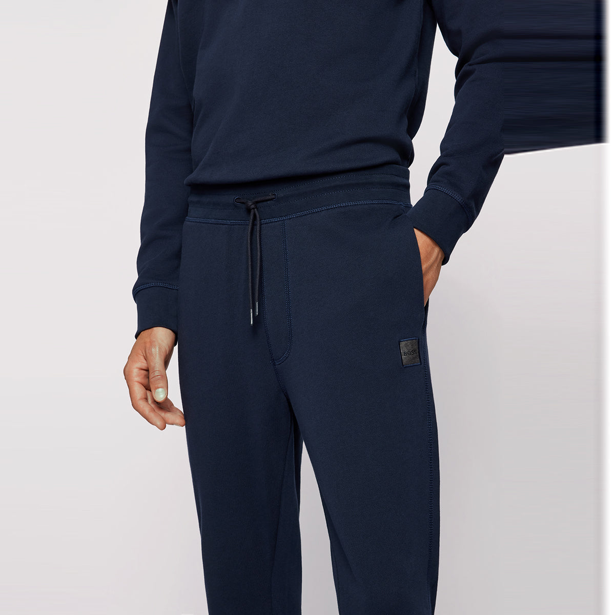 Boss Cotton-Terry Tracksuit Bottoms With Logo Patch | LEVISONS