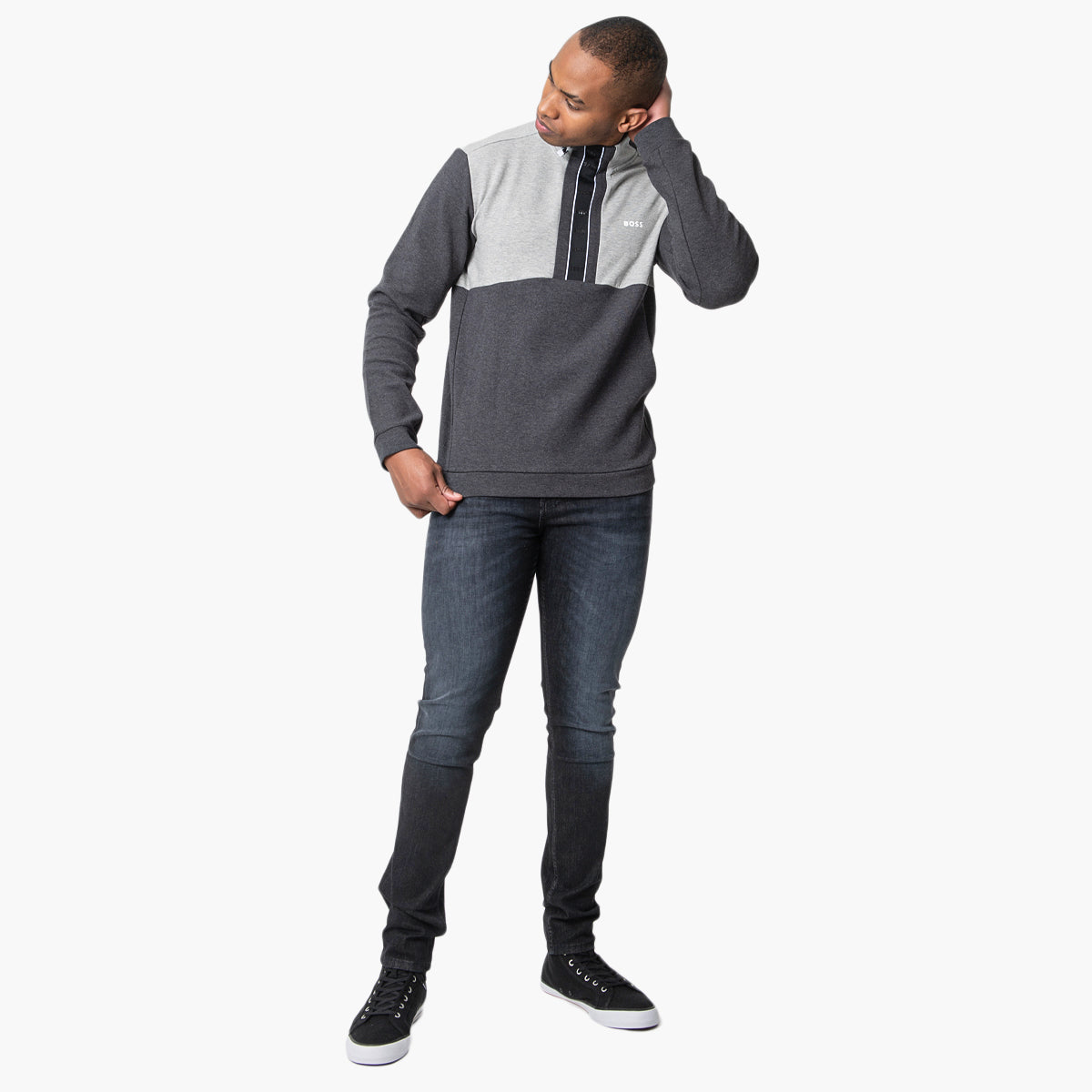 Boss Cotton-Blend Quarter-Zip Sweatshirt | LEVISONS