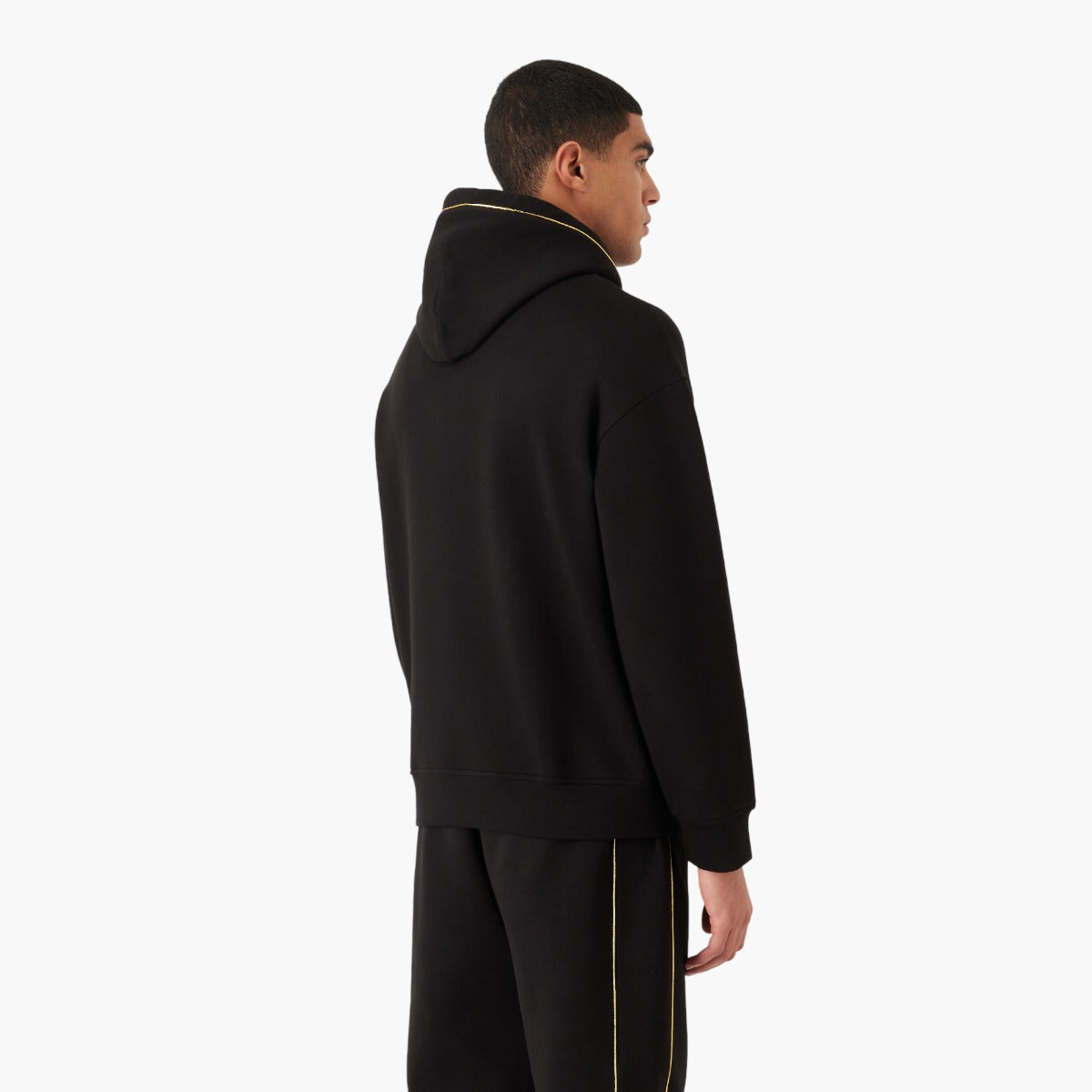 Emporio Armani Double-Jersey Hooded Sweatshirt With Gold Details And Logo | LEVISONS