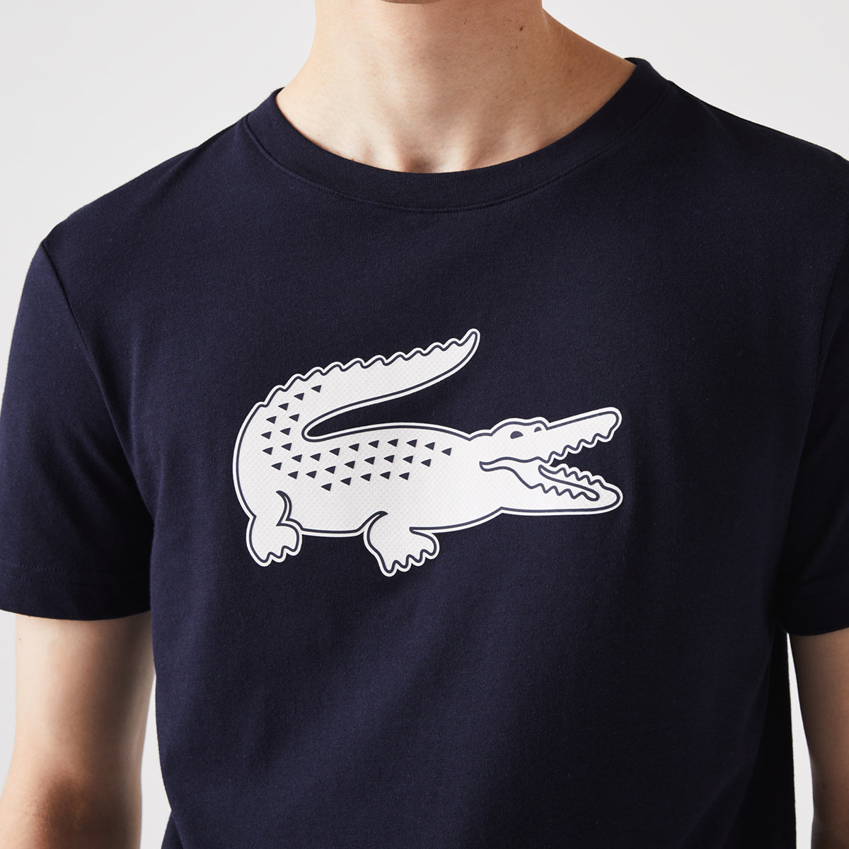 Lacoste Crew Neck Crocodile Print Organic Cotton T-Shirt | LEVISONS
